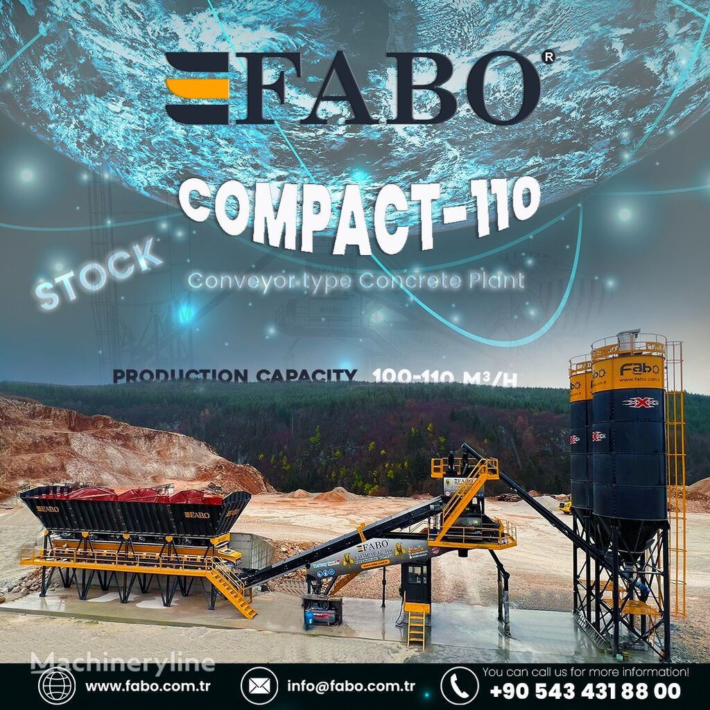 pabrik beton FABO  COMPACT-110 CONCRETE PLANT | CONVEYOR TYPE baru