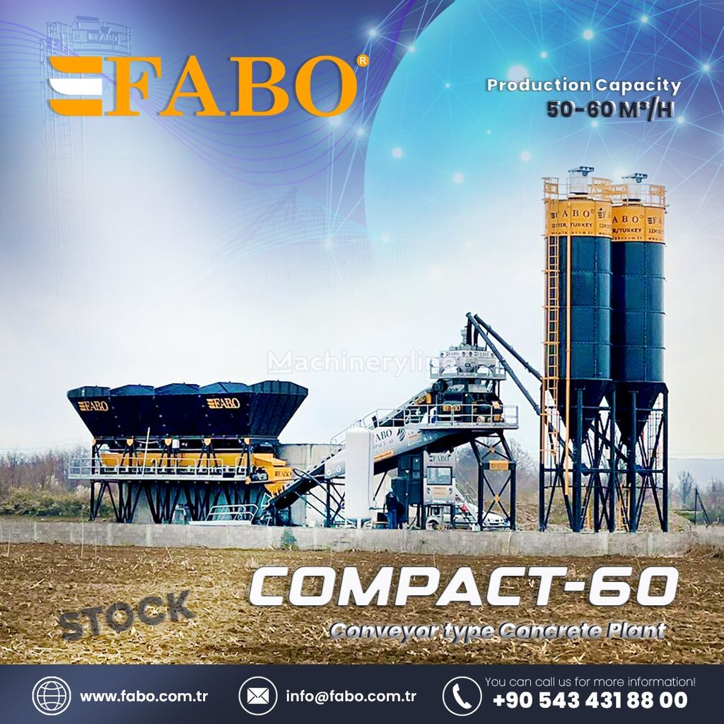 pabrik beton FABO COMPACT-60 CONCRETE PLANT | CONVEYOR TYPE baru