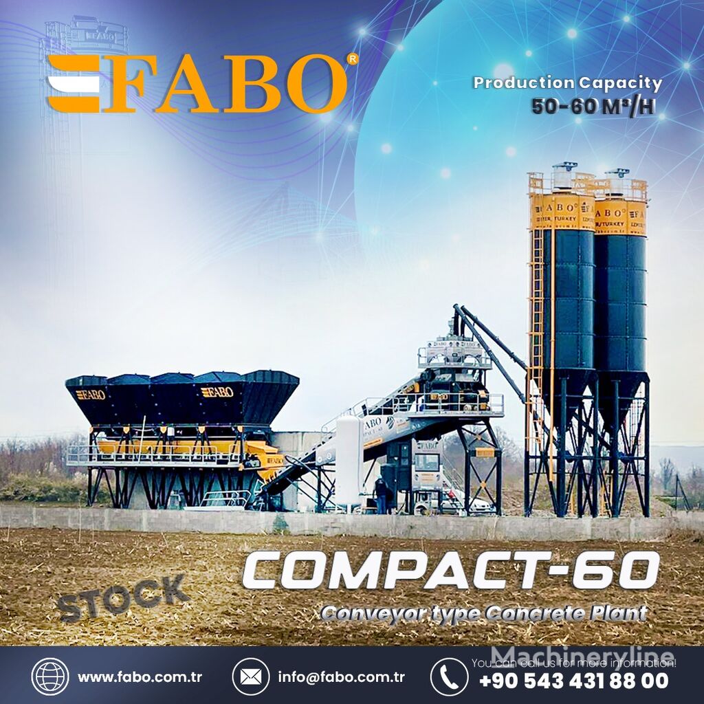 pabrik beton FABO COMPACT-60 CONCRETE PLANT | CONVEYOR TYPE baru