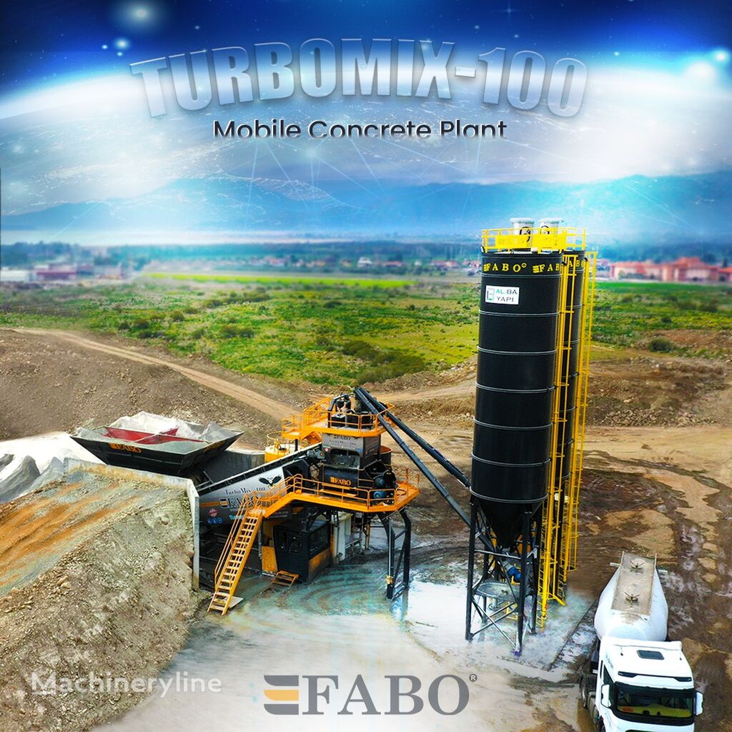 pabrik beton FABO TURBOMIX-100 Mobile Concrete Batching Plant baru