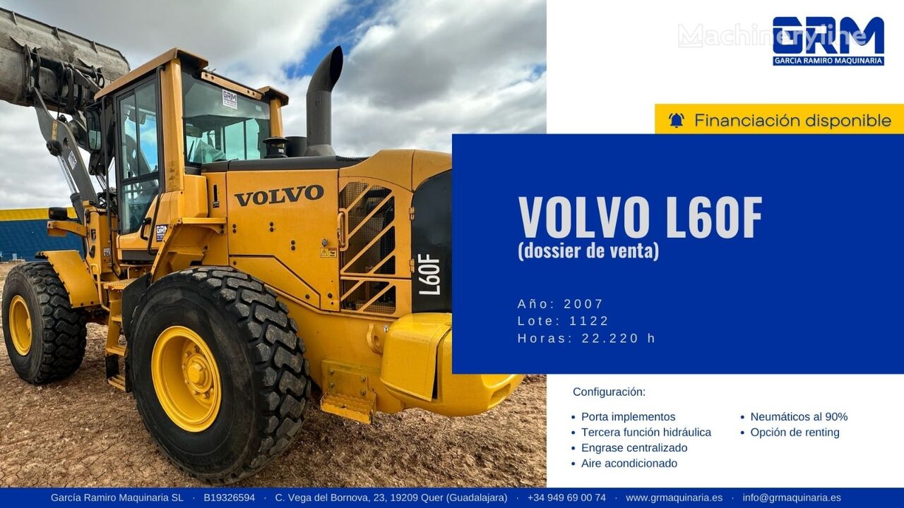 Wheel loader Volvo L60F dijual Spanyol Guadalajara, PP36303