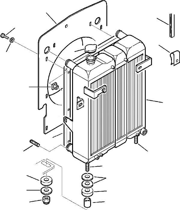 radiator pendingin mesin 87560043 untuk backhoe loader Komatsu WB140